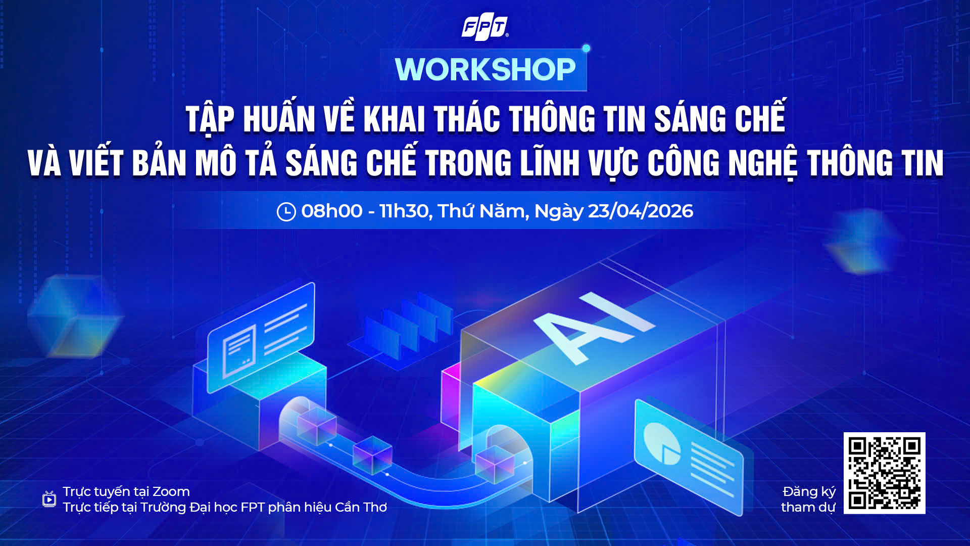 WORKSHOP "TẬP HUẤN VỀ KHAI THÁC THÔNG TIN SÁNG CHẾ VÀ VIẾT BẢN MÔ TẢ TRONG LĨNH VỰC CÔNG NGHỆ THÔNG TIN "